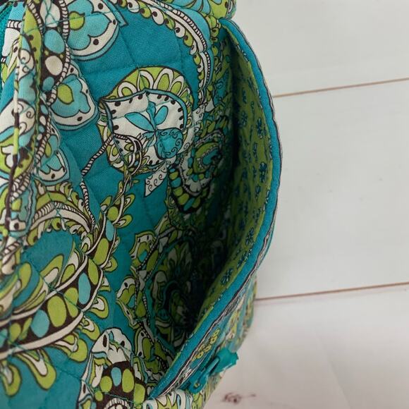 Vera Bradley Crossbody Bag Peacock Pattern Retired 2007 Hipster Teal Green Purse - Picture 8 of 16